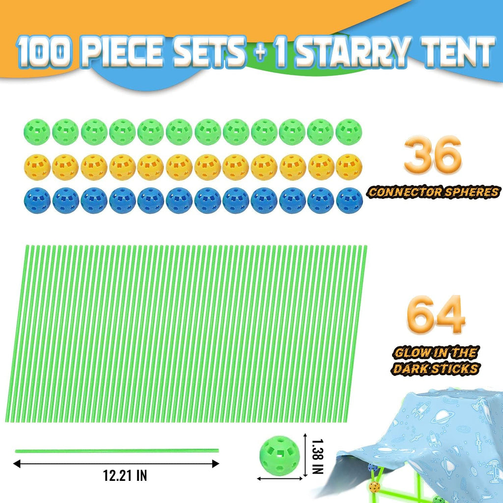 100 Pcs Glow in The Dark STEM Construction Toys Z776691