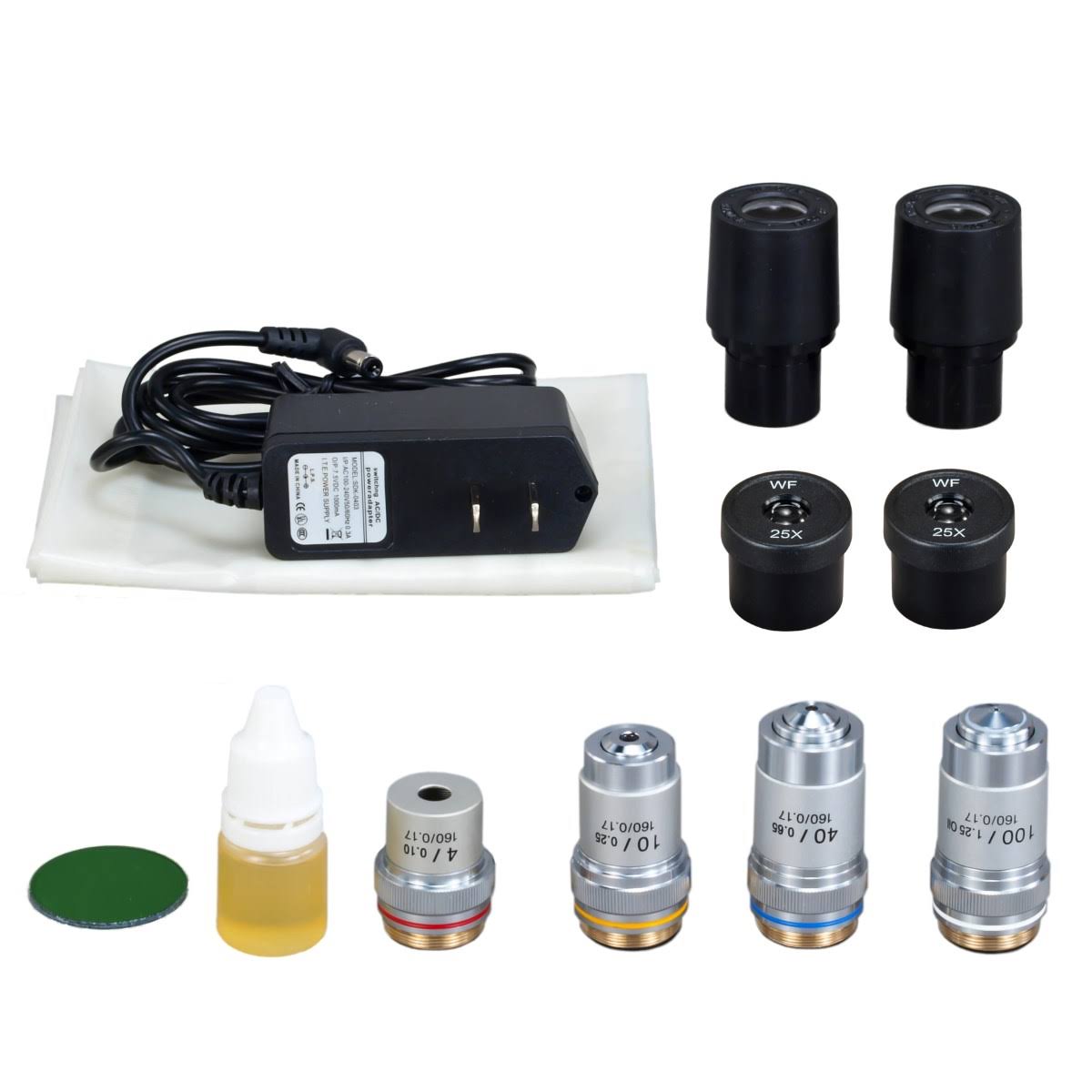 40X-2500X Lab Binocular Biological Compound LED Microscope with Vinyl Carrying Case B1757