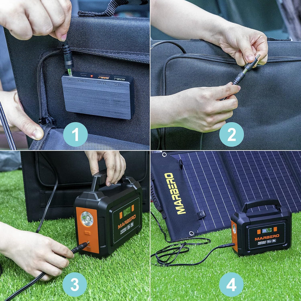 60W Foldable Solar Panel Battery Charger with USB Port DC Output G476613