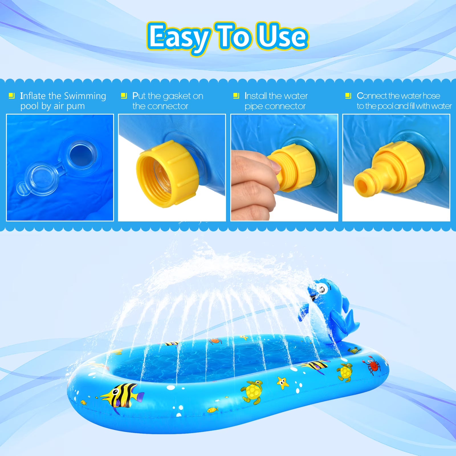 Inflatable Sprinkler Pool 170 * 101cm O297321