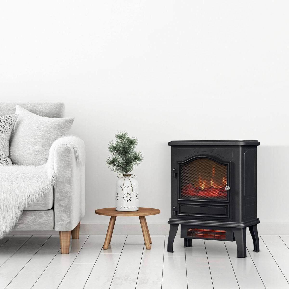 Black Infrared Quartz Electric Space Heater Y54227
