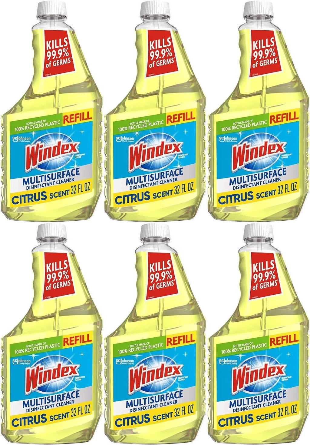 6 Pk Multi-Surface Cleaner Disinfectant Refill Bottle Citrus Fresh Scent E274