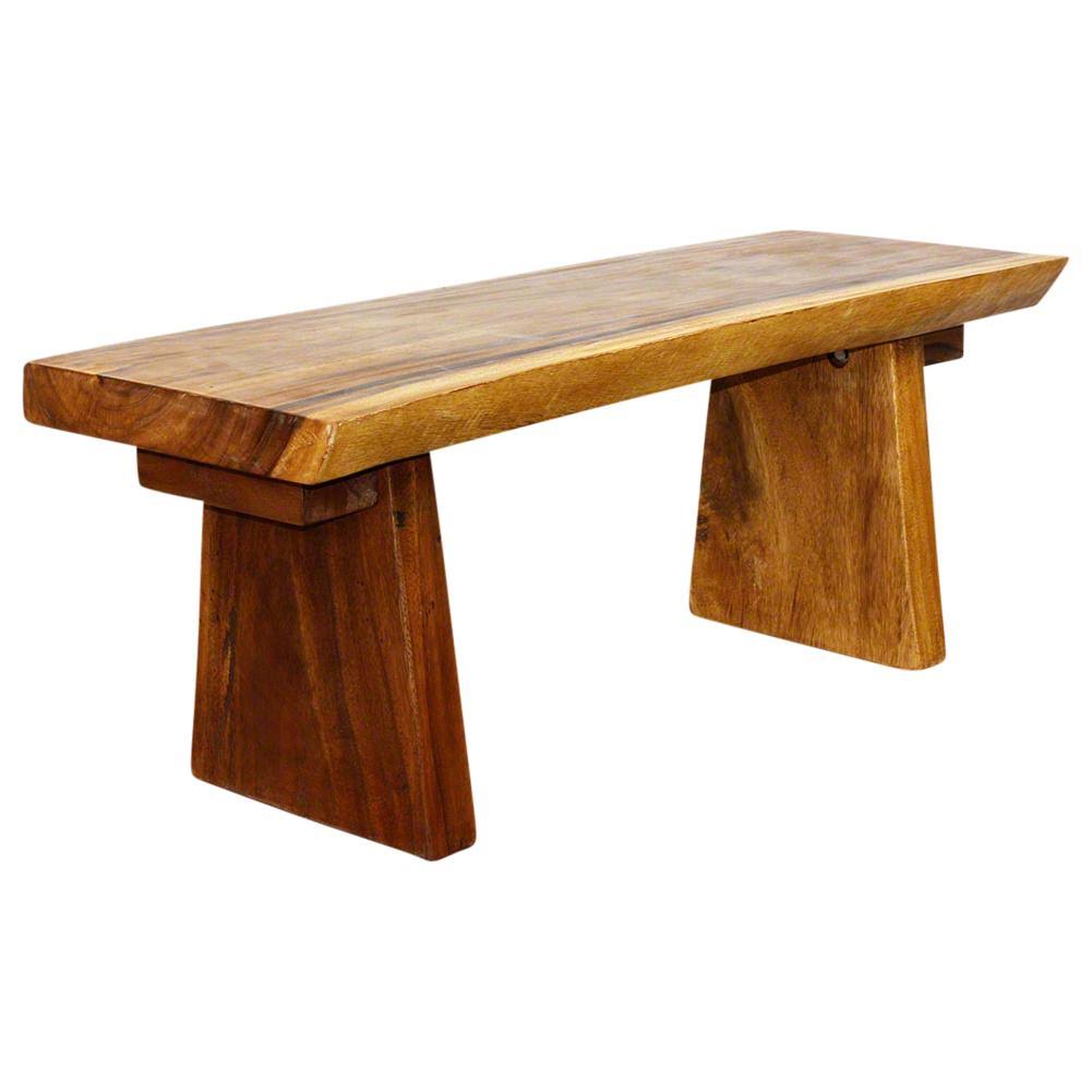 Wood Natural Edge Bench 48 in x 18 x 18 in H KD Oak Oil W5473