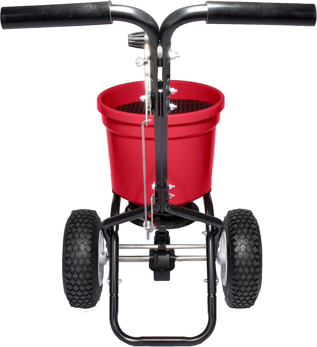 Red Heavy-Duty 50 LB Broadcast Fertilizer Spreader X737841