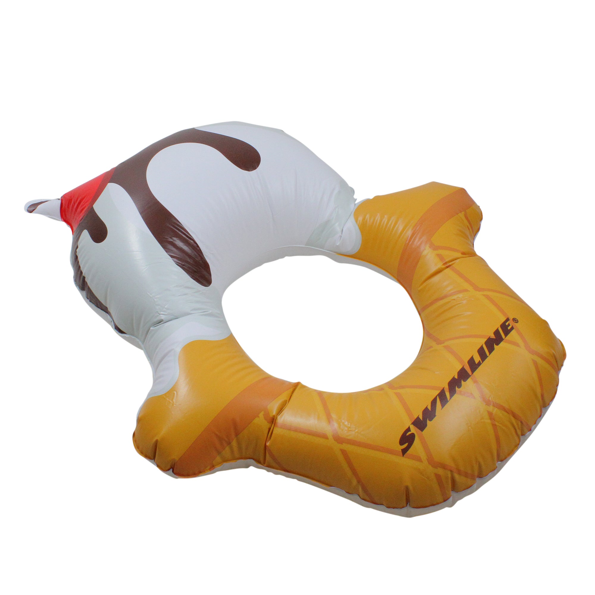 White and Yellow Inflatable Ice Cream Pool Float Y111804