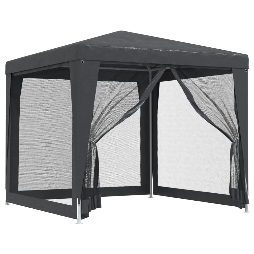 Party Tent with 4 Mesh Sidewalls Anthracite 8.2'x8.2' HDPE H560