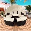 Rattan Outdoor Sectional Sofa Set with Retractable Canopy R641
