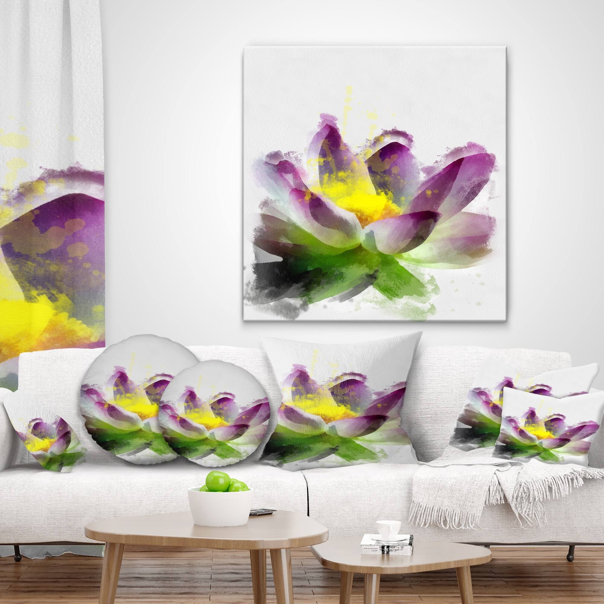 Purple Lotus Flower Canvas Art Print W3880