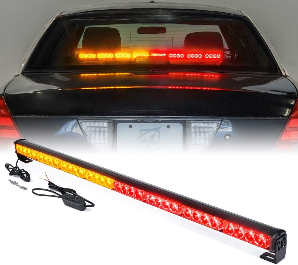 White/Amber LED Strobe Light Bar, Pack of 2 N6468
