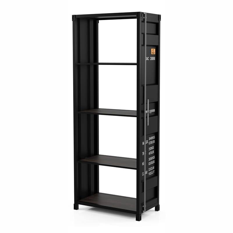 Sand Black Metal 4-Shelf Bookcase D44872