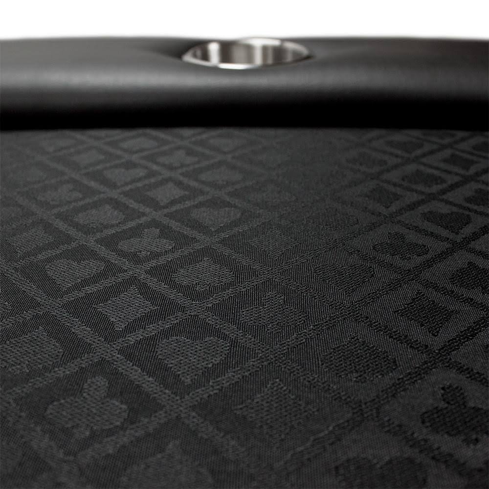 Black Suited Speed Cloth Poker Table with Folding Legs 84 x 42 inch V78684