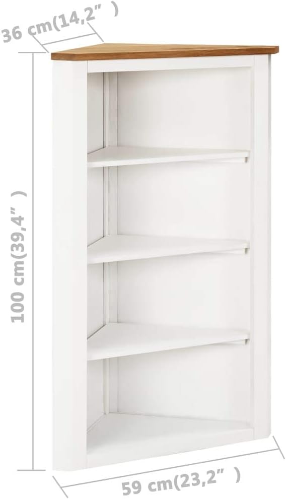 Corner Cabinet with 3 Shelves Solid Oak Wood H983