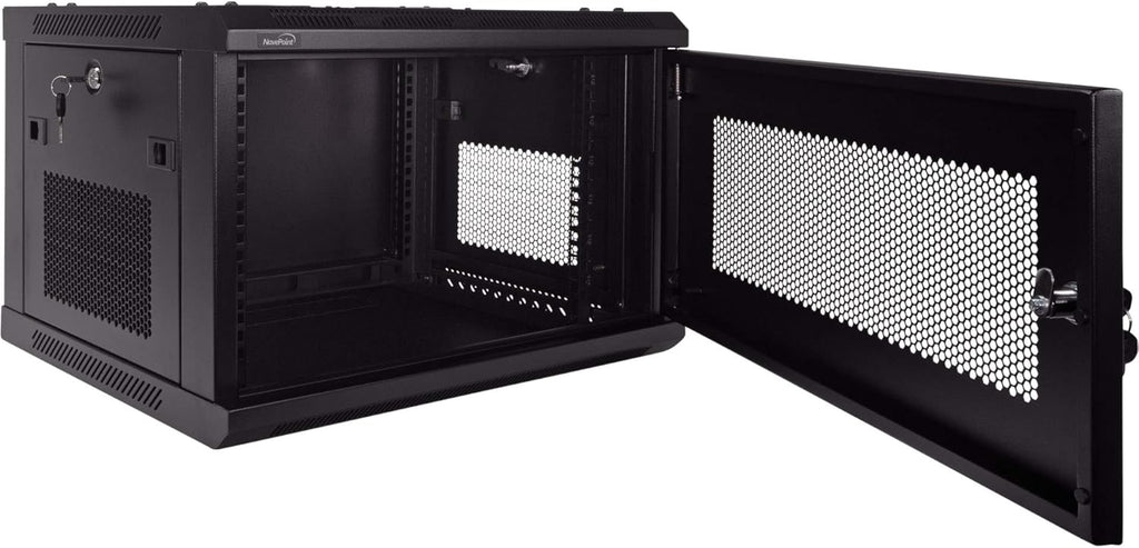 6U Wallmount Cabinet Enclosure 19-Inch Server Network Rack with Locking Perforated Door Black U271