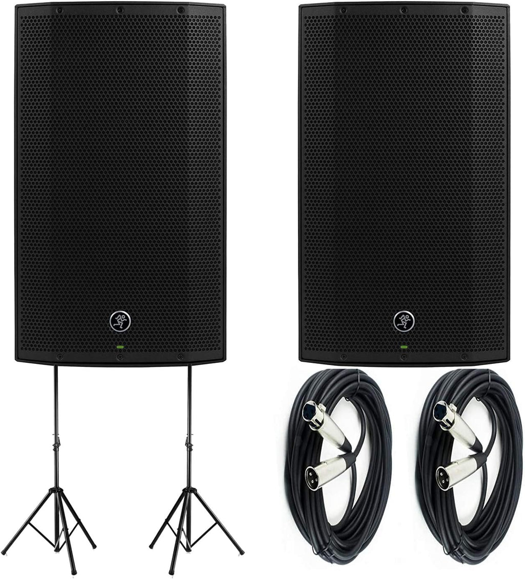 1300W 12 Powered Loudspeakers Bundle with Steel Speaker Stand and XLR-XLR Cable G240499