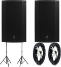 1300W 12 Powered Loudspeakers Bundle with Steel Speaker Stand and XLR-XLR Cable G240499