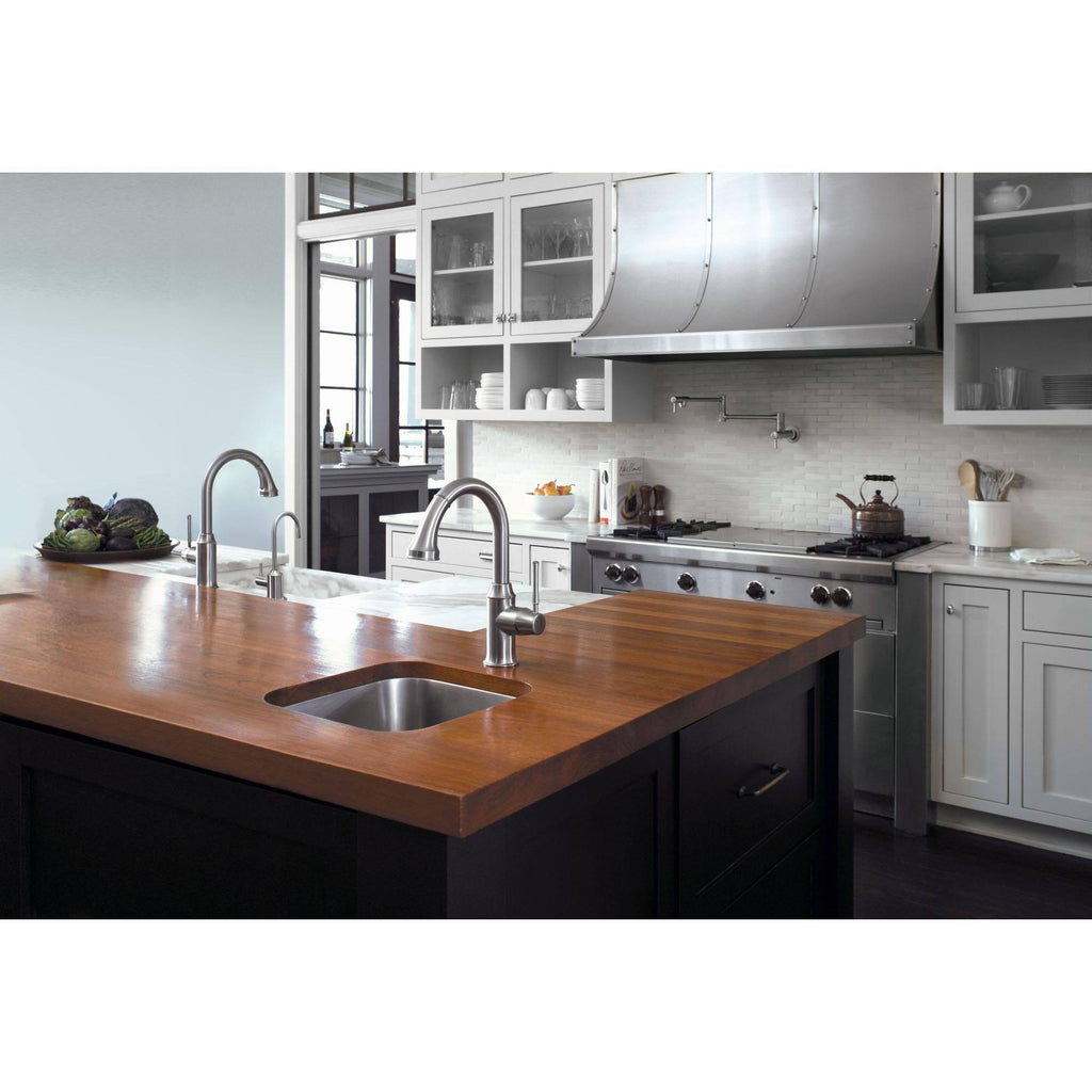 Steel Optik 2-Spray HighArc Pull-Down Kitchen Faucet M257328