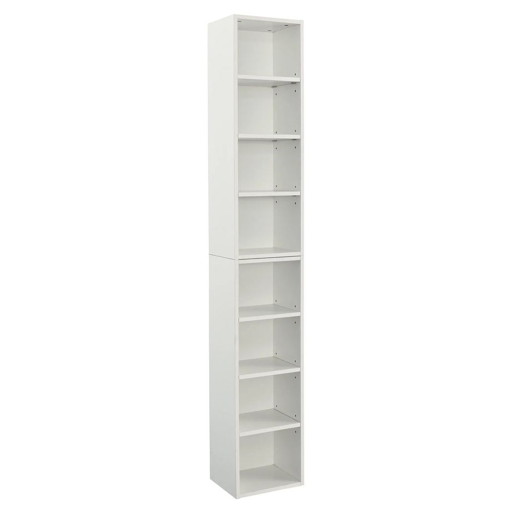 8-Tier Media Tower Rack Storage Cabinet with Adjustable Shelves N445