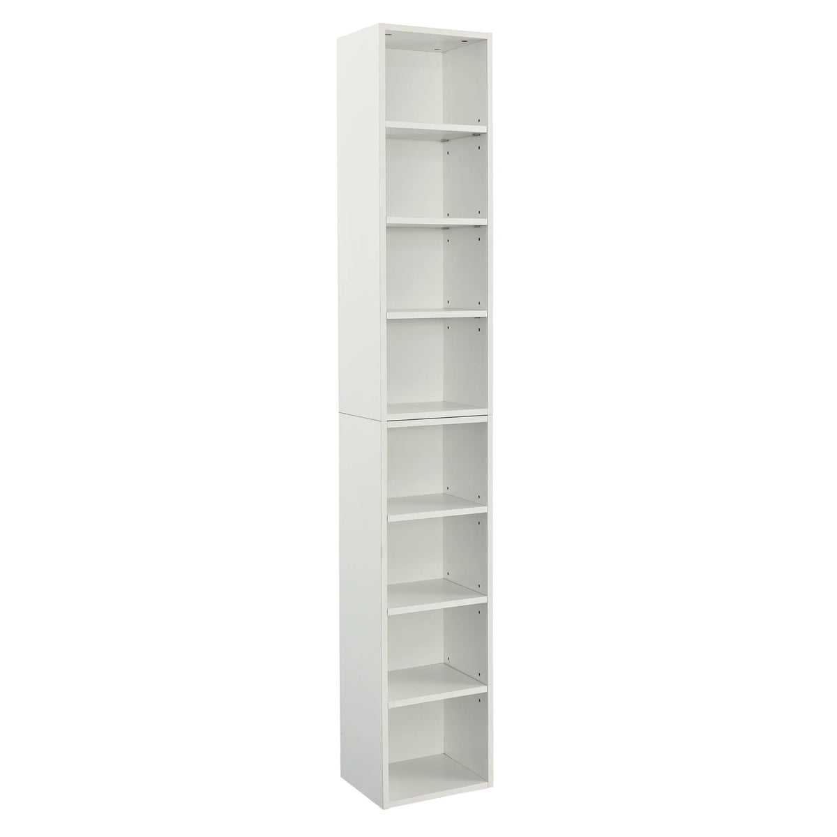 8-Tier Media Tower Rack Storage Cabinet with Adjustable Shelves N445
