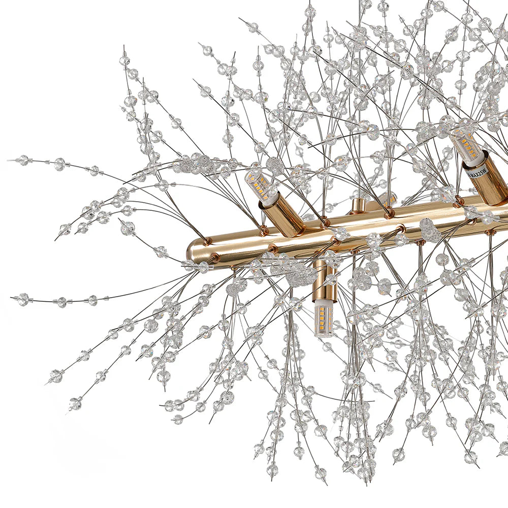 9-Light Linear Mid-Century Modern Chandelier W714857