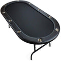 Black Suited Speed Cloth Poker Table with Folding Legs 84 x 42 inch V78684