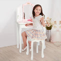 Wooden Toy Vanity Set with Wood Stool and Single Drawer B9590