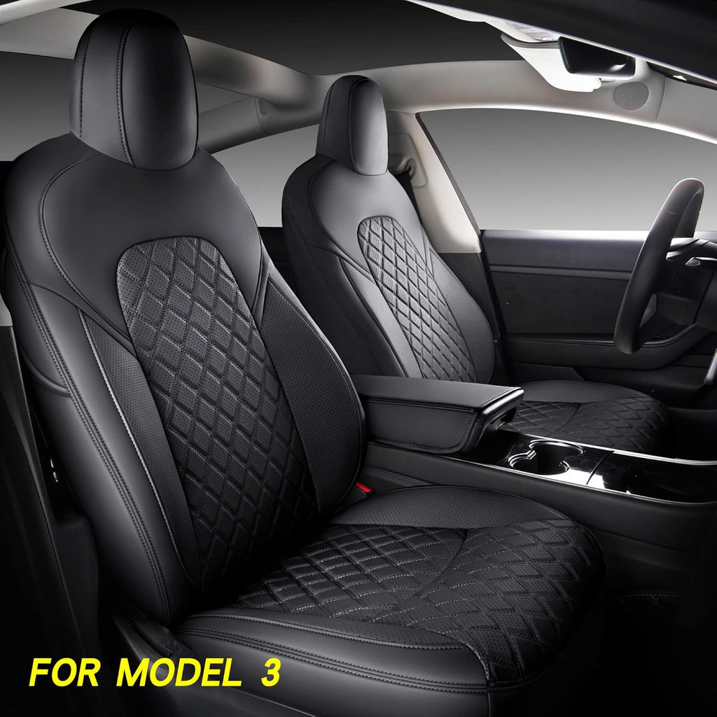 Faux Leather Custom Car Seat Covers Full Set for Tesla Model Y H25551