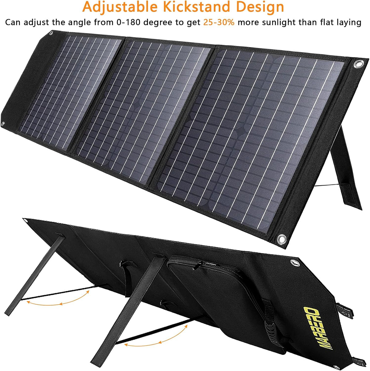 60W Foldable Solar Panel Battery Charger with USB Port DC Output G476613