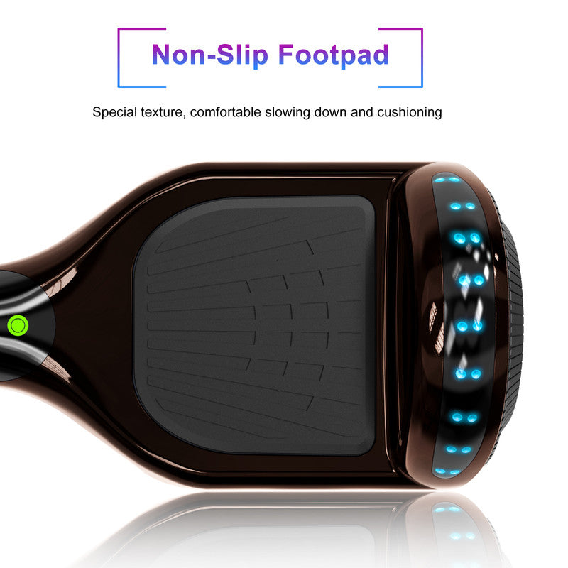 6.5 inch Self Balancing 2 Wheel Hoverboard with LED Lights, Plating Black H911225