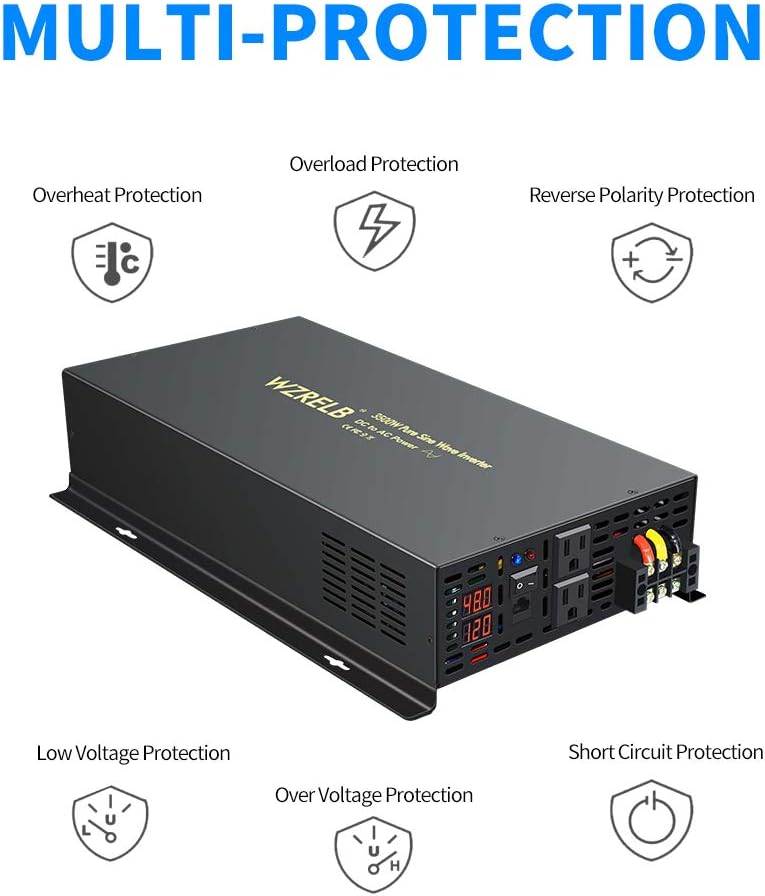 3500Watt 48V DC to 110V 120V AC Power Inverter with Remote Control I1536