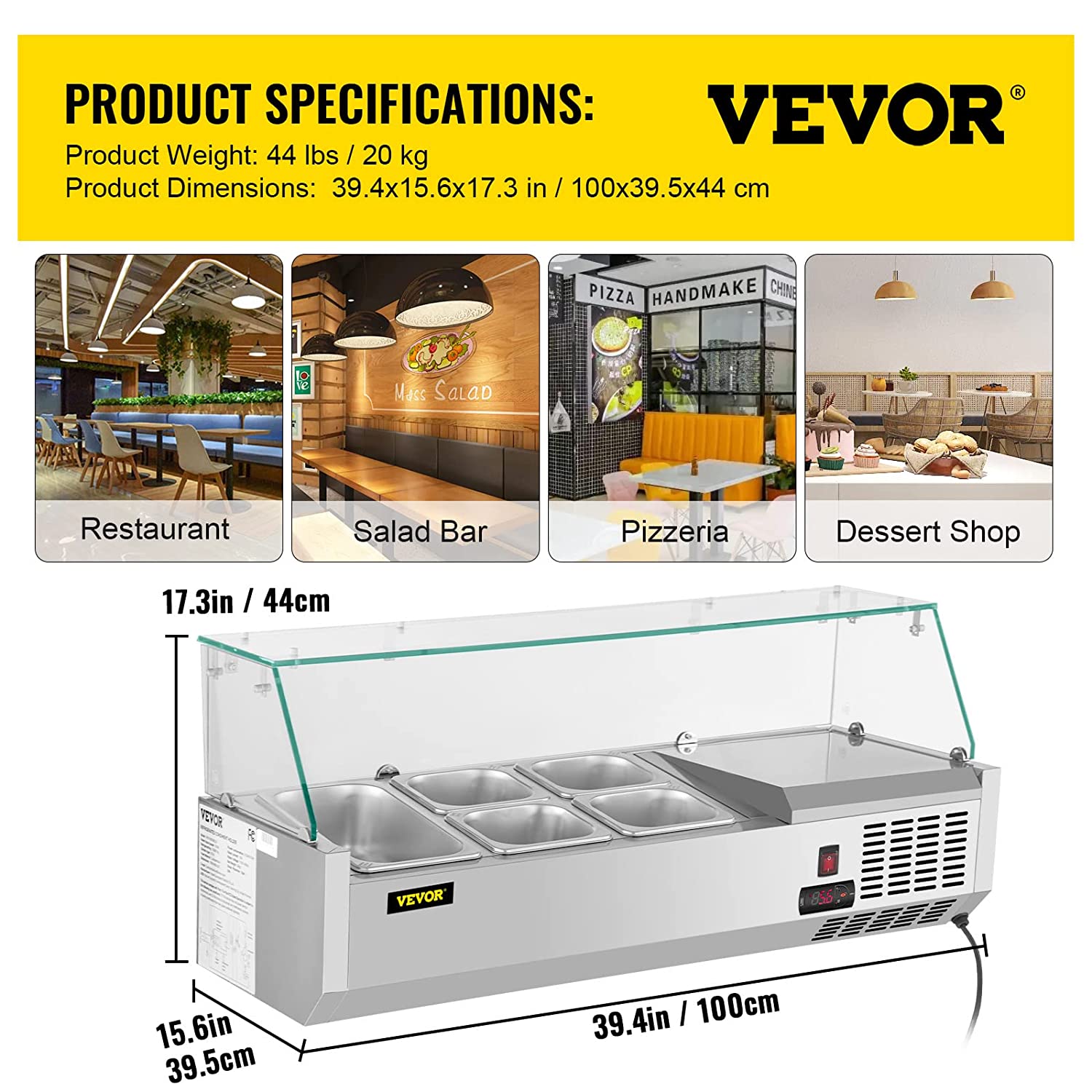 Refrigerated Condiment Prep Station Sandwich Table with Pans Y611956