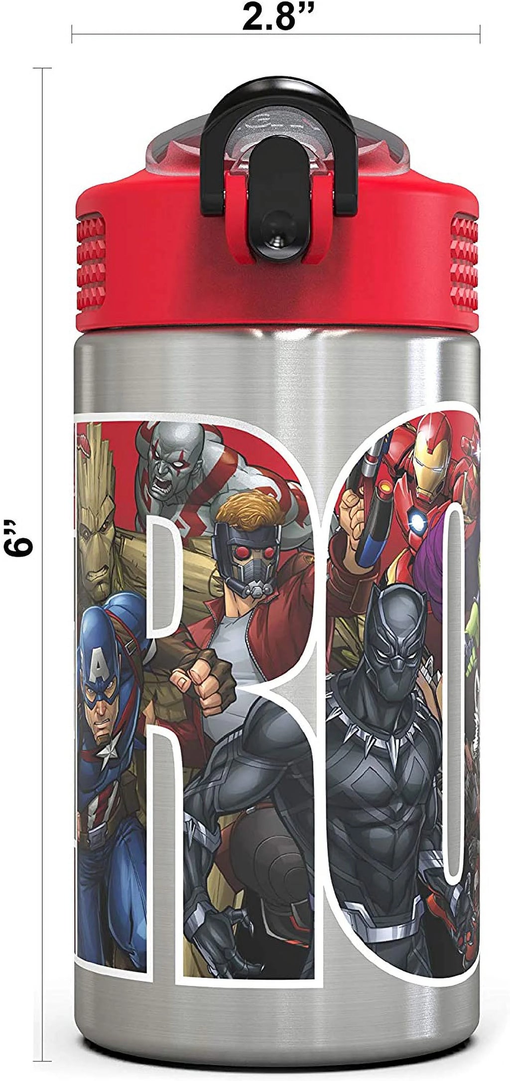 Stainless Steel Water Bottle with Straw Spout, 15.5 oz Q871097