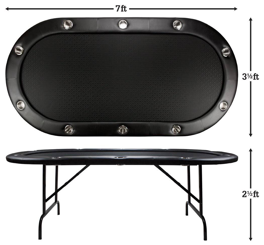 Black Suited Speed Cloth Poker Table with Folding Legs 84 x 42 inch V78684