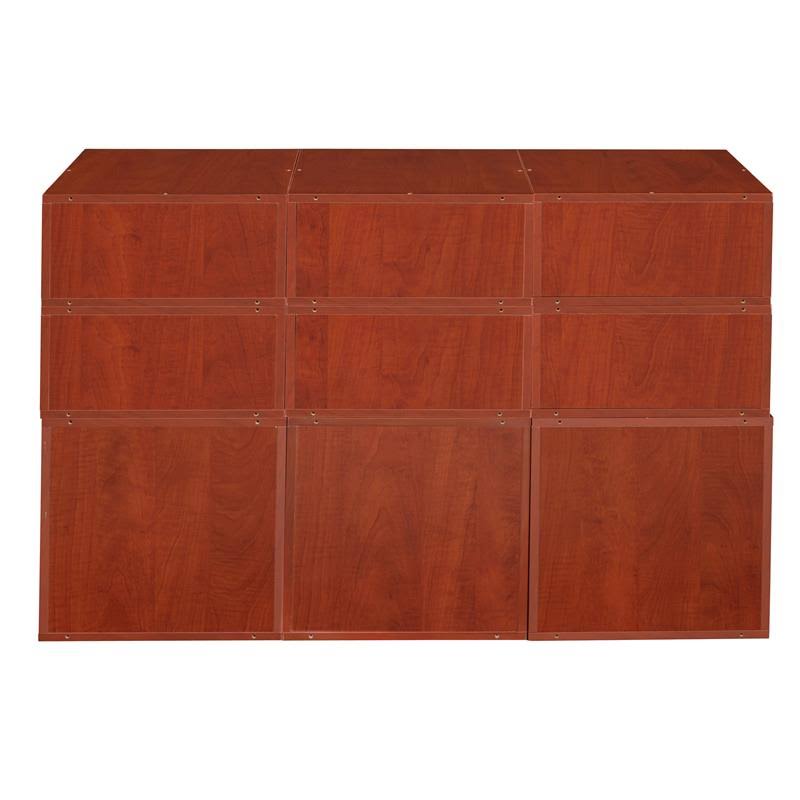 Cherry/Blue 3 Full Cubes/6 Half Cubes Storage Set with Foldable Storage Bins A929899