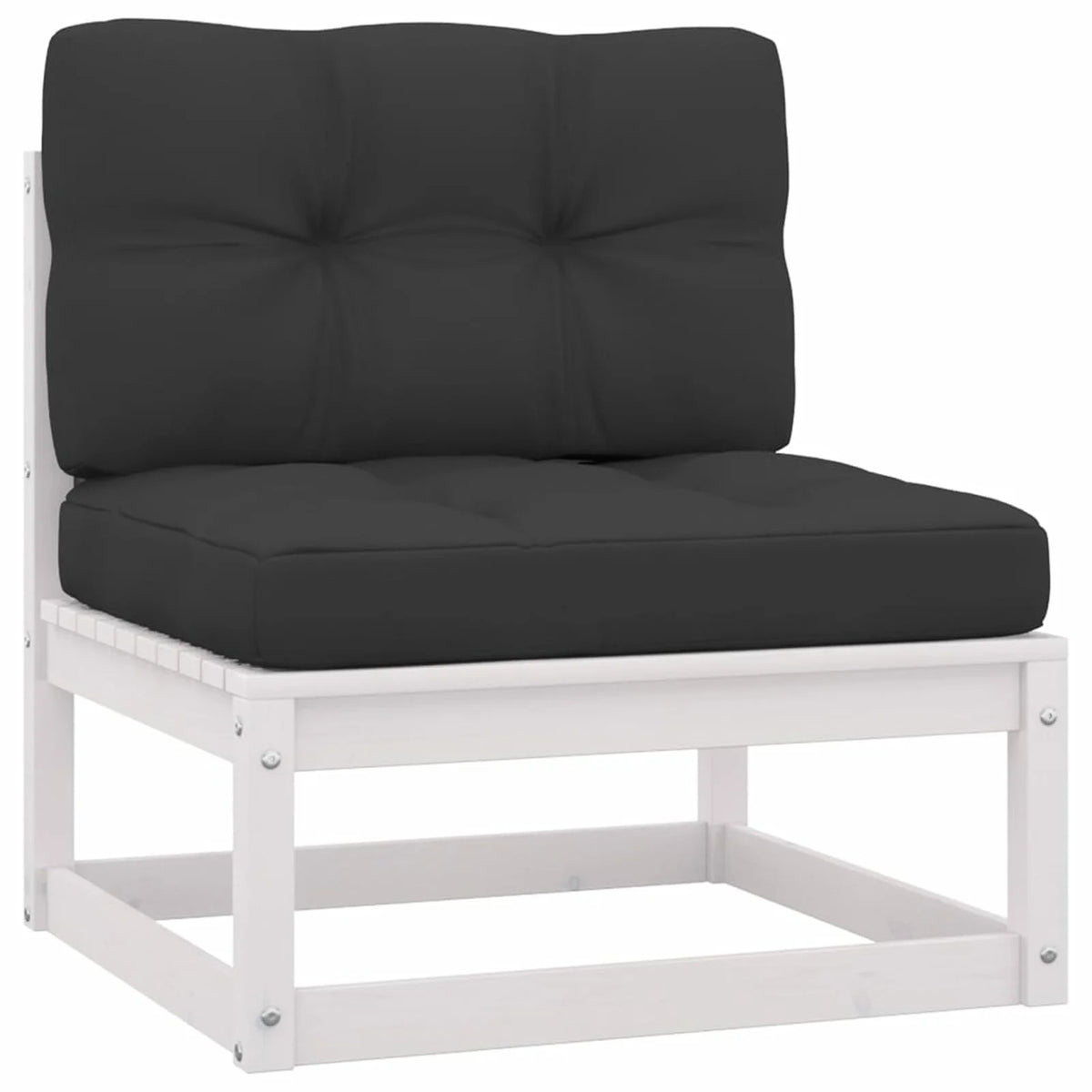 Patio Sofa Set with Anthracite Cushions White Pinewood Outdoor Furniture L717084