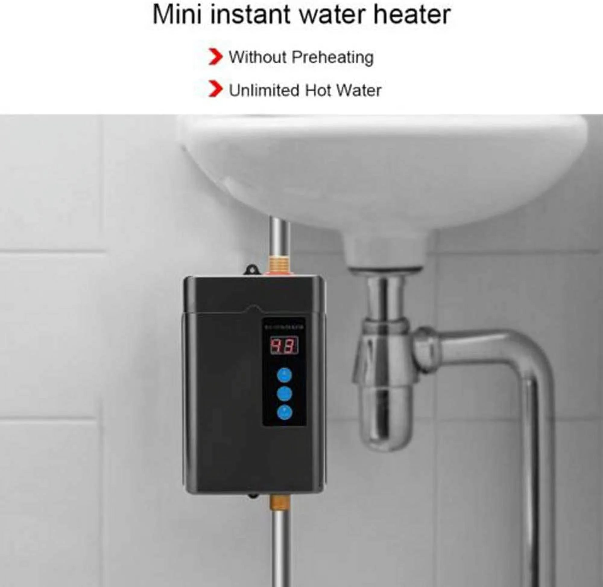 Electric Water Heater Mini Tankless Instant Hot Water Heating P184