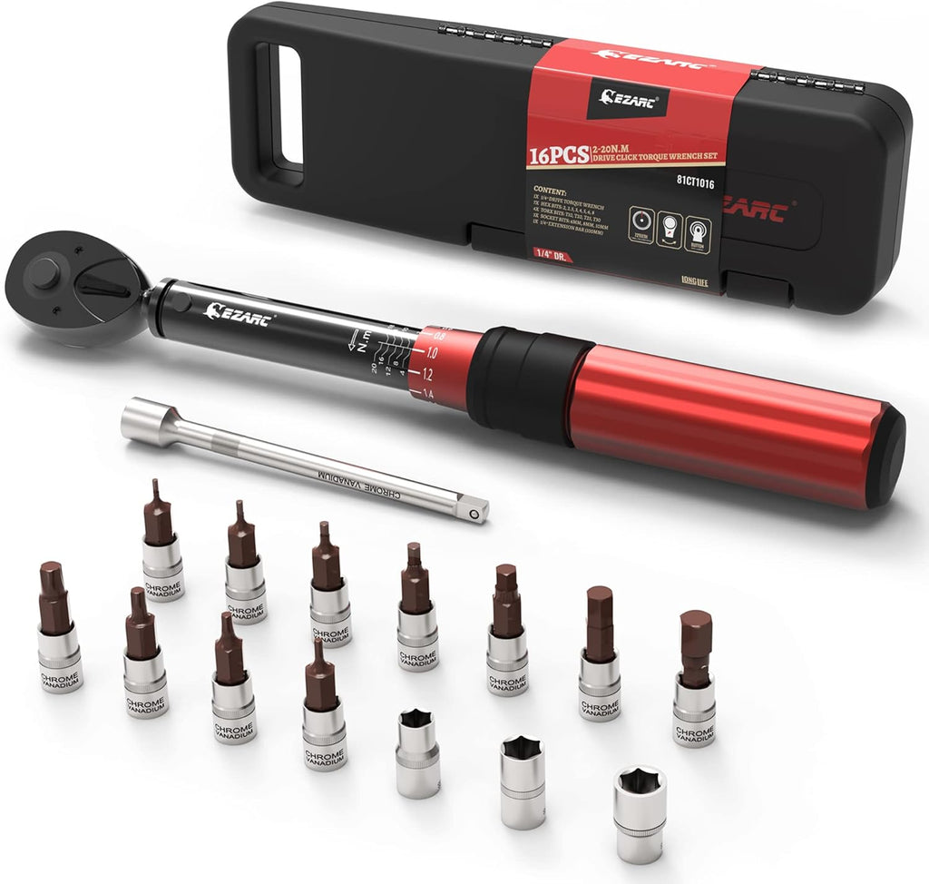 1/4 inch Drive Click Bike Torque Wrench Set 2-20 Nm/17.7 - 177.0 in-lb Pack of 2 K367