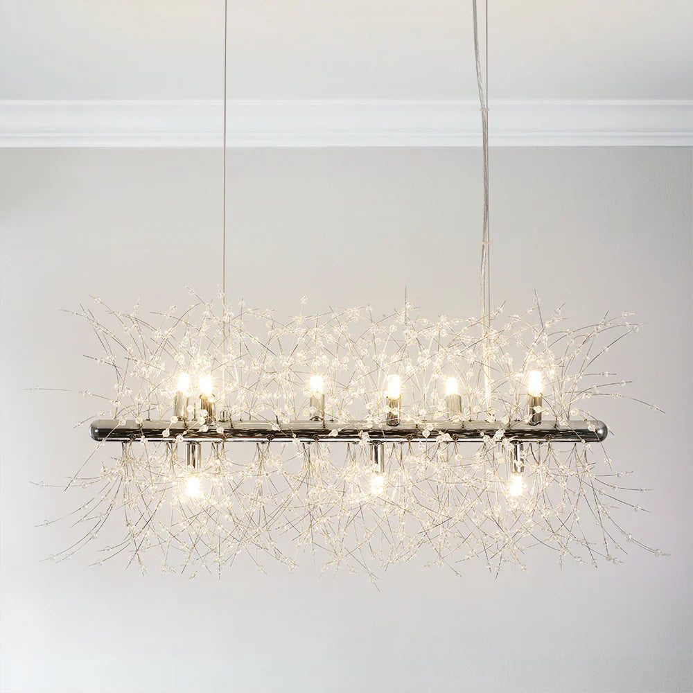 9-Light Linear Mid-Century Modern Chandelier W714857