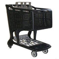 Large Plastic Shopping Cart, Black/Gray S1173