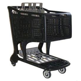 Large Plastic Shopping Cart, Black/Gray S1173