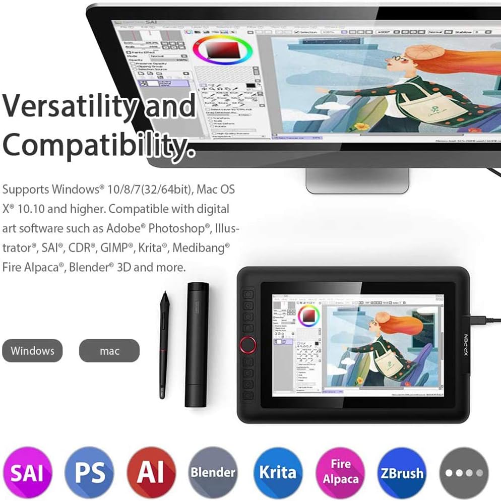 Artist12 Pro Drawing Monitor Battery-Free Stylus Drawing Display S8100