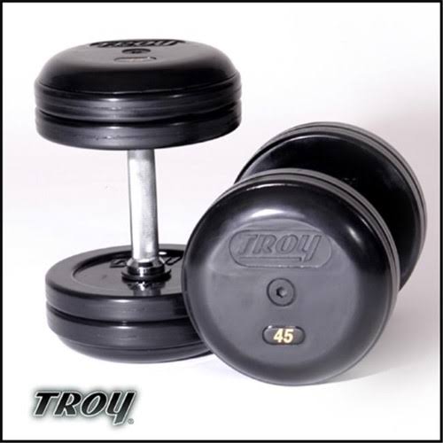 Rubber Encased Pro-Style Dumbbells with Rubber End Cap - 95 Pounds S860228