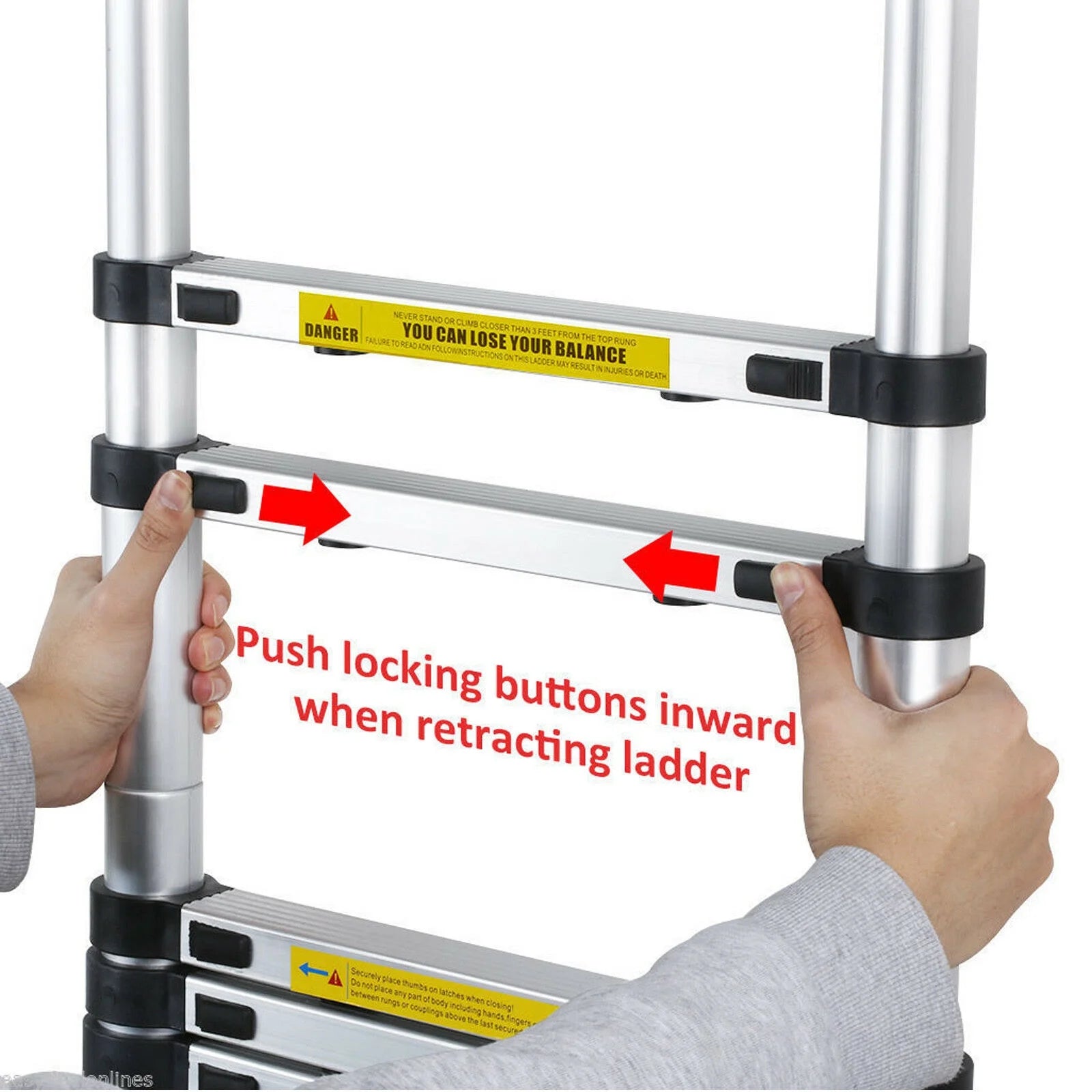 12.5ft 12 Steps EN131 Aluminium Extension Ladder F73486