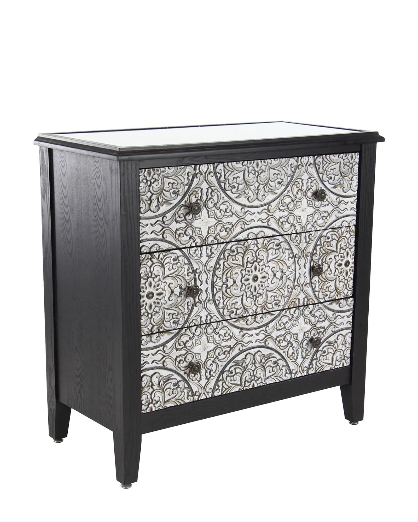 3 Drawer Wood and Iron Cabinet J25950