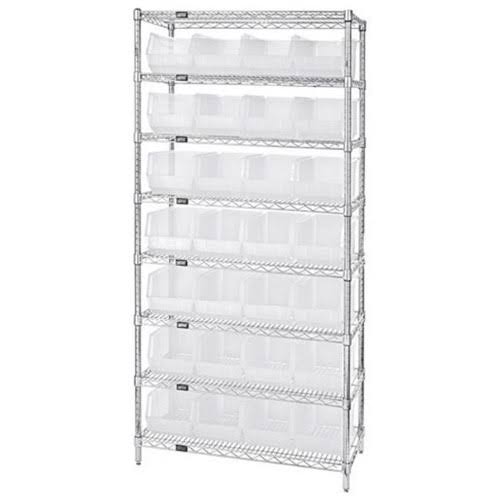 Wire 8 Shelf Unit with 28 Bins Clear E781364