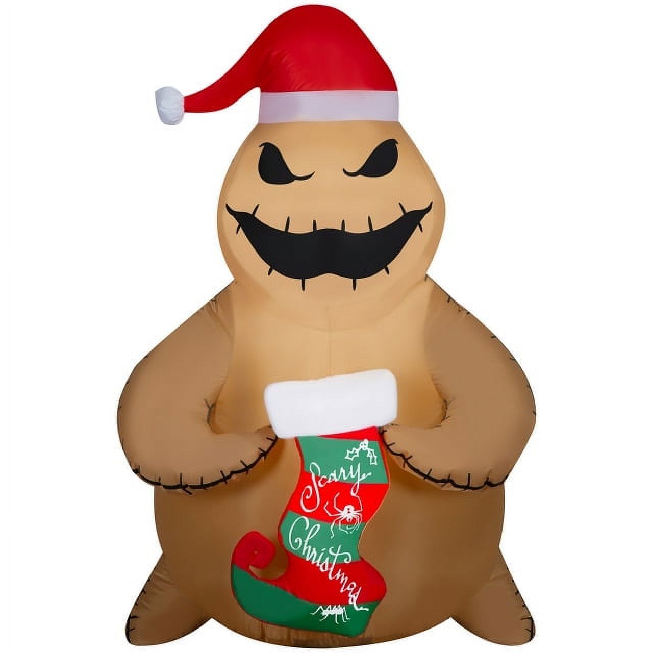 5 Foot Brown Burlap Inflatables Christmas Stocking O88406