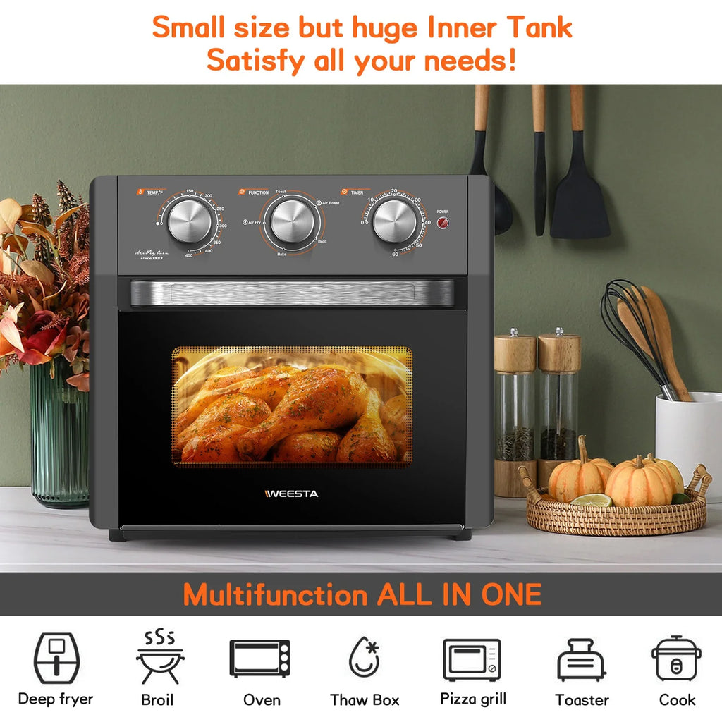 20QT 1300W 5-in-1 Air Fryer Toaster Oven Black E8519
