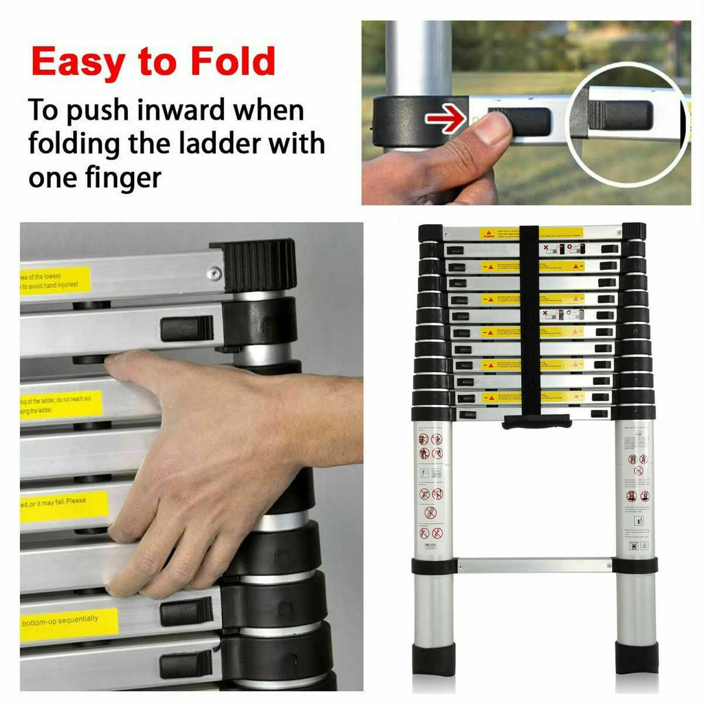 12.5ft 12 Steps EN131 Aluminium Extension Ladder F73486