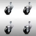 3 inch Soft Rubber Wheel Swivel Caster Set V49011