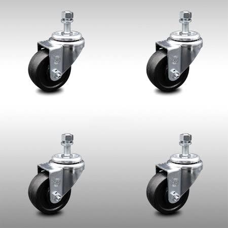3 inch Soft Rubber Wheel Swivel Caster Set V49011