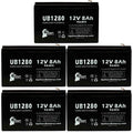 5x Pack Replacement Sealed Lead Acid Battery (12V, 8Ah, 8000mAh, F1 Terminal, AGM, SLA) with 10 F1 to F2 Terminal Adapters P54520